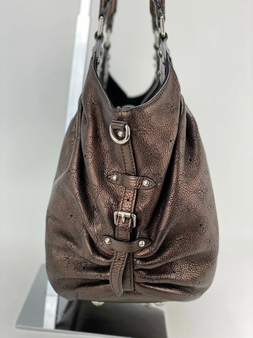 LOUIS VUITTON Mahina L Bronze Silver Hardware Shoulder Bag - 10