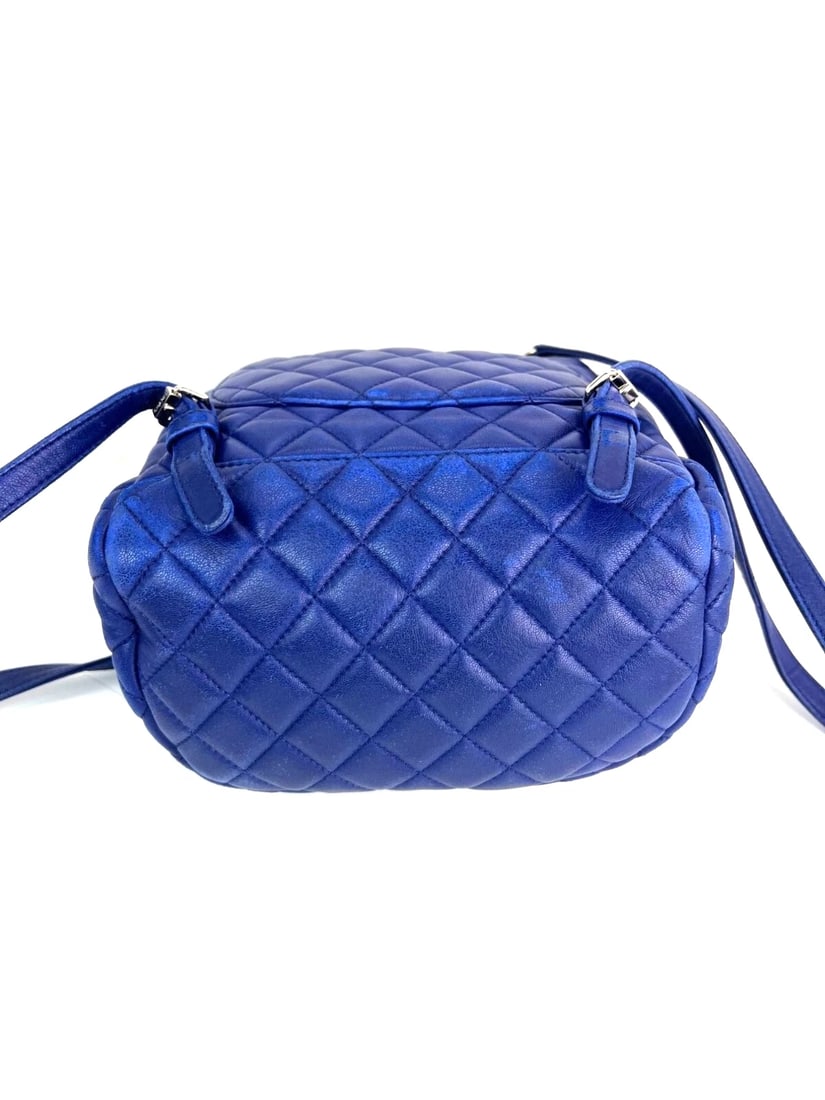 Chanel Lambskin Quilted Small Urban Spirit Blue Backpack - 4