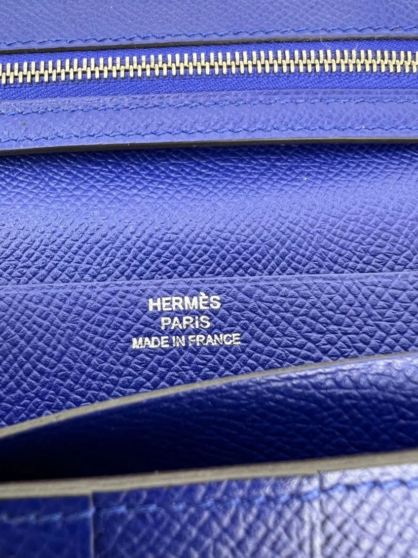 Hermes Long Epson Bearn Gusset Electrique Bleu Wallet - 4