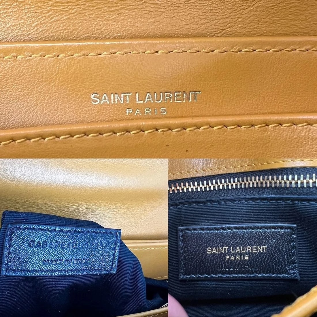 Saint Laurent Calfskin Quilted Toy Loulou Yellow Crossbody Bag - 4