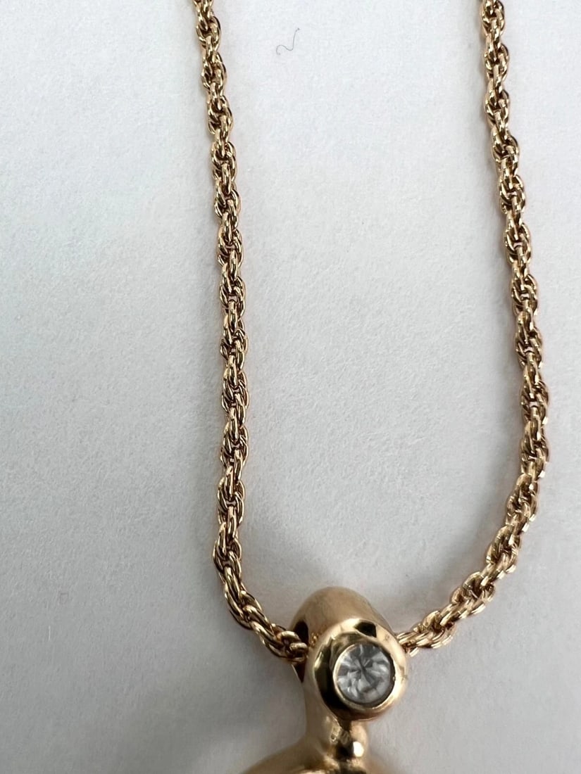Christian Dior Round Crystal Pendant Charm Necklace - 14