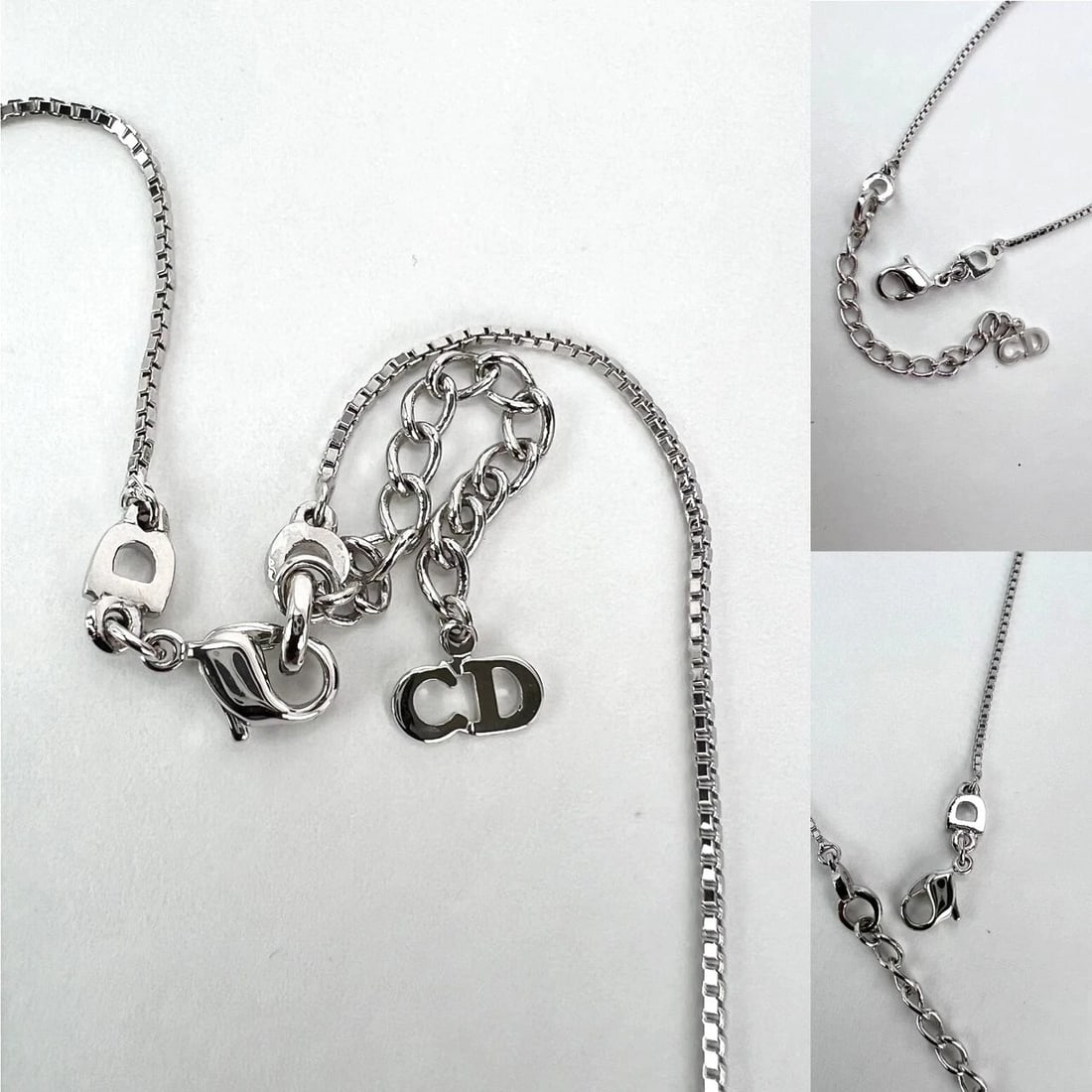 Christian Dior Multi Star Adjustable Silver Finish Necklace - 5