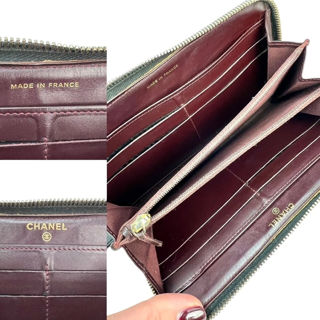 Chanel Caviar Quilted Large Gusset Zip Around Black Wallet - 5