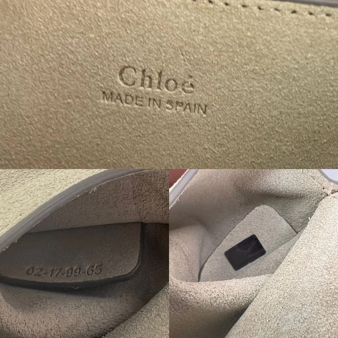 Chloe Faye Chain Suede Leather Gray Blue Crossbody Bag - 5