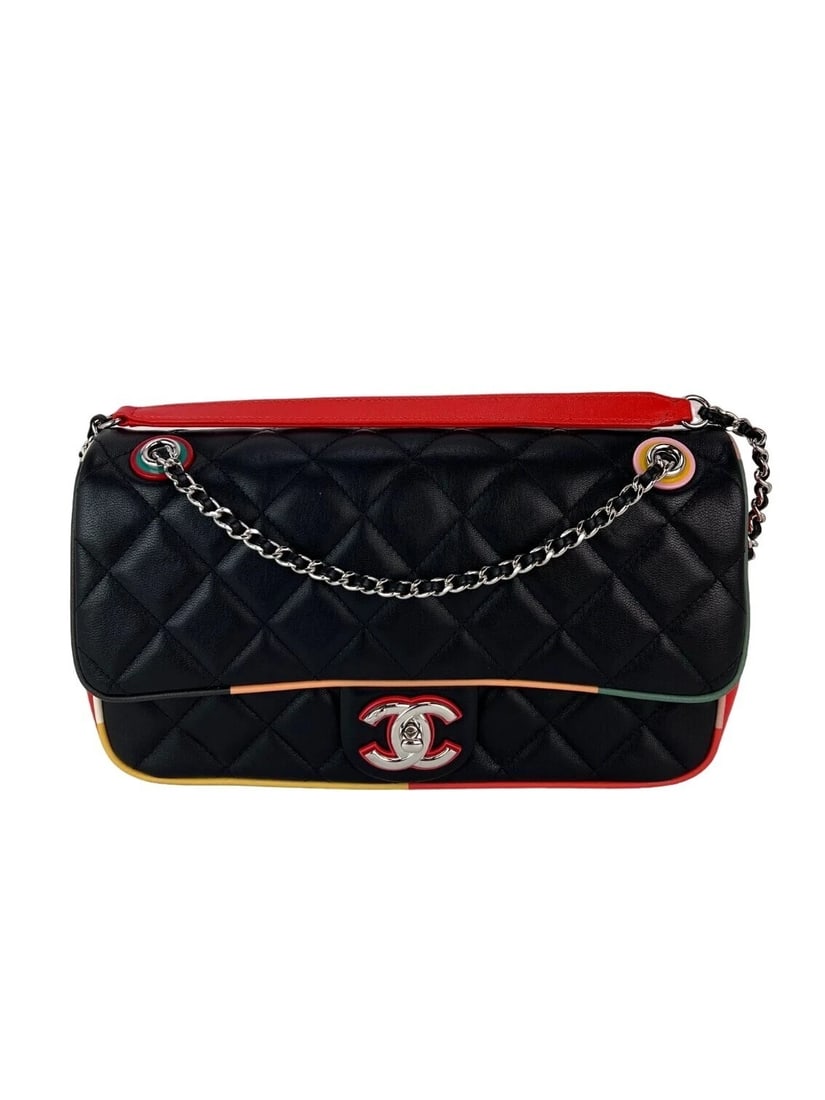 Chanel Lambskin Plexiglass Quilted Medium Cuba Color Flap Bag - 2