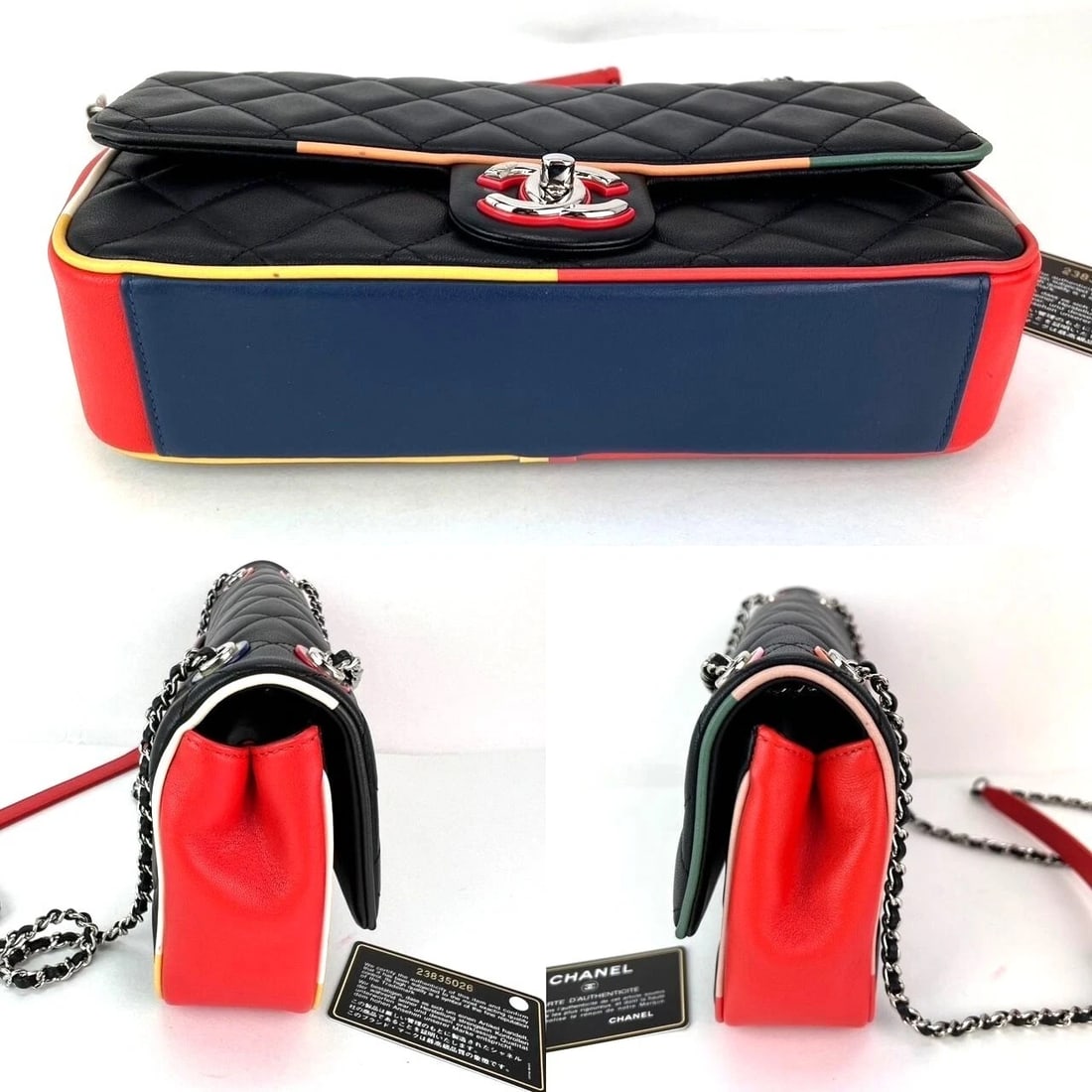 Chanel Lambskin Plexiglass Quilted Medium Cuba Color Flap Bag - 6