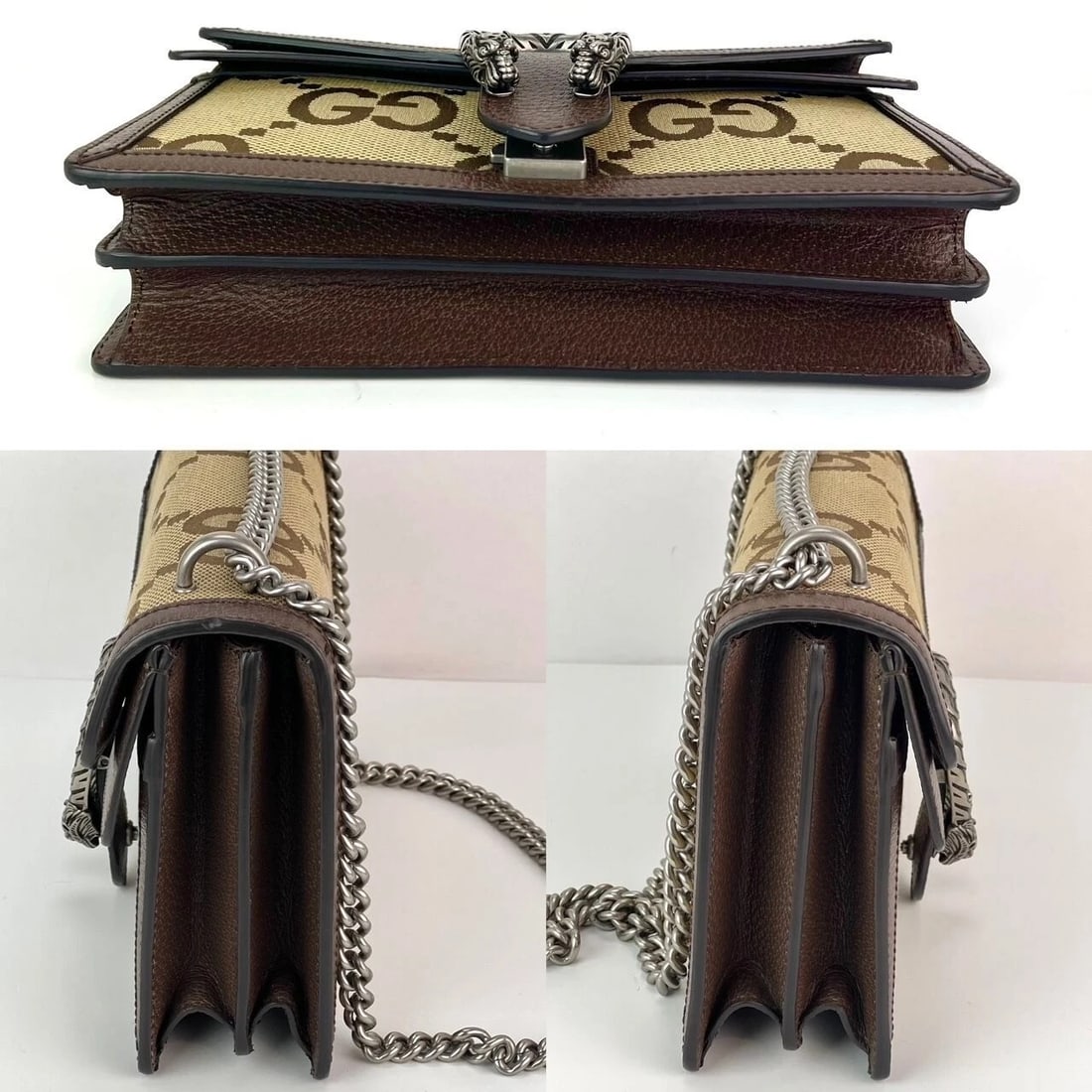 Gucci Dionysus Small Jumbo GG Canvas Beige Shoulder Bag - 5