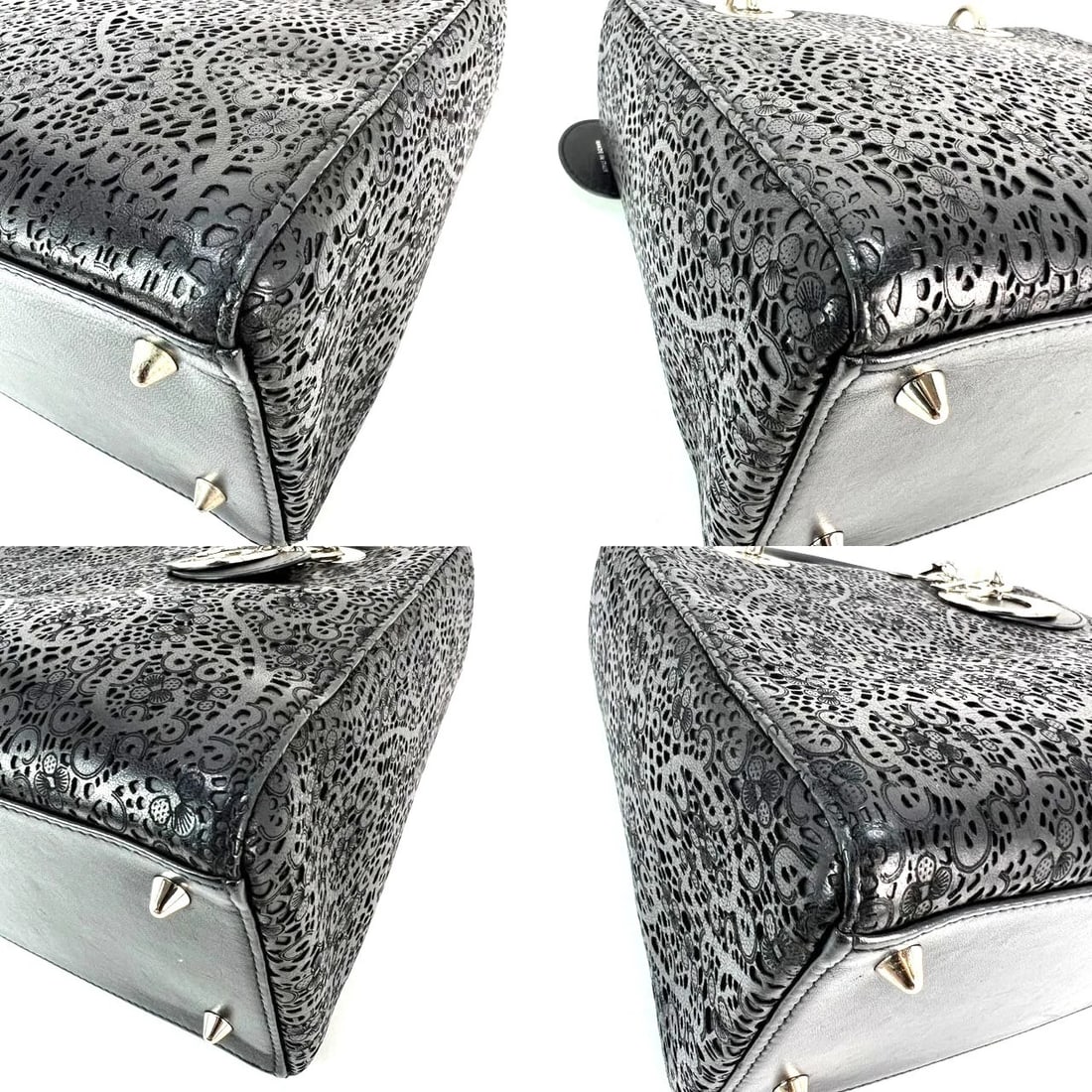 Christian Dior Medium Lady Laced Black Leather Limited Edition HandBag - 6