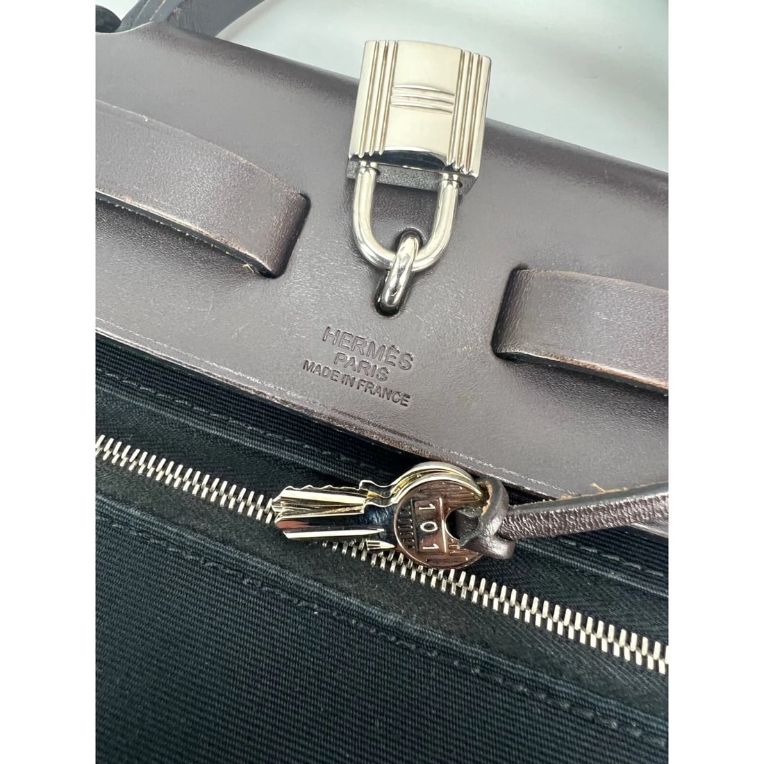 Hermes Toile vache Hunter Herbag zip 31 PM Black Ebene Shoulder Bag - 6