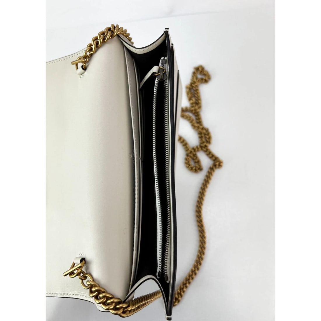Gucci Queen Margaret Bee Wallet on a Chain Mystic White Clutch - 7