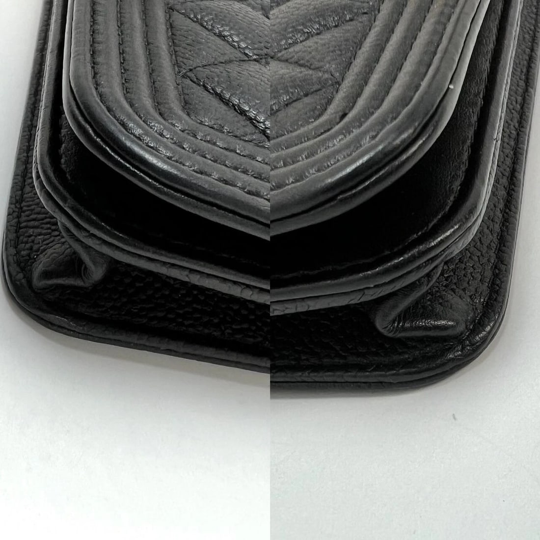 Chanel Caviar Quilted Mini Boy Clutch Wallet on a Chain Black - 14