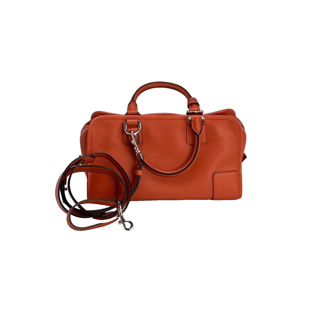 LOEWE Calfskin Amazona 28 Orange Leather Shoulder Bag - 3