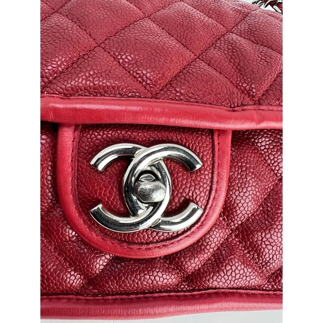 Chanel Caviar Quilted Medium French Riviera Red Flap Shoulder Bag - 12