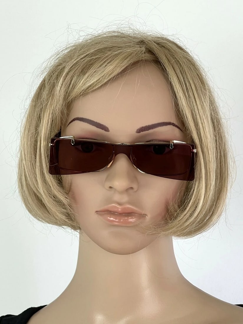 Gucci Sunglasses Flip-Up Authentic Rectangle Red Gold frames GG0363S 002 56 - 4