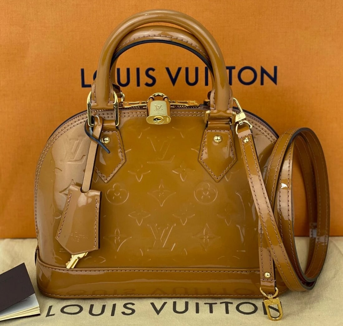 LOUIS VUITTON Alma BB Monogram Vernis Rose Velours Hand Shoulder Bag - 3