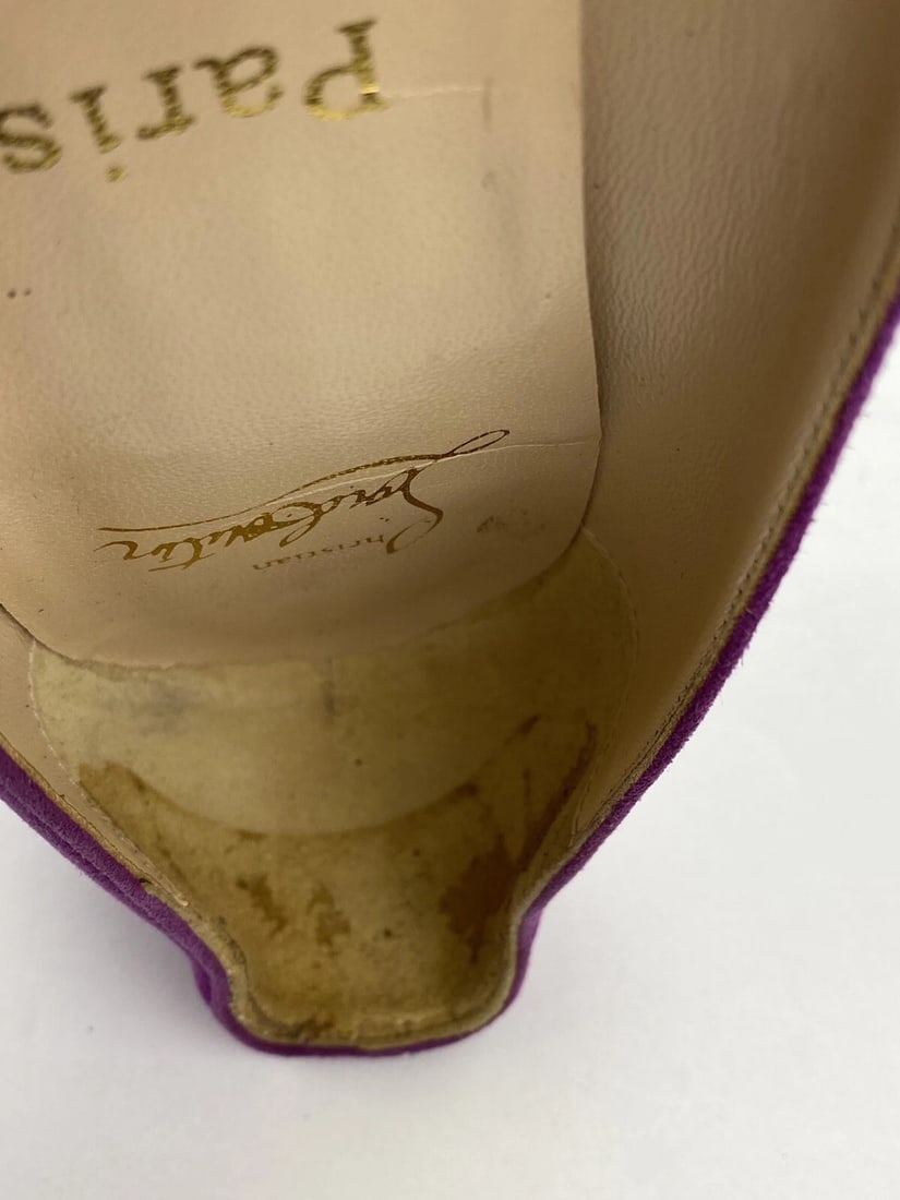 CHRISTIAN LOUBOUTIN Women's Shoes Suede Purple Pumps Heels SZ 37 / Us 7 - 8