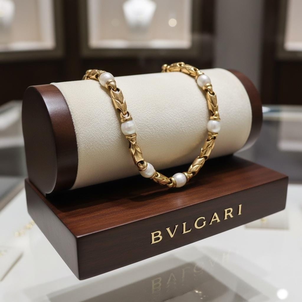 Bvlgari Passo Doppio 18k yellow gold seven piece pearl bracelet - 2
