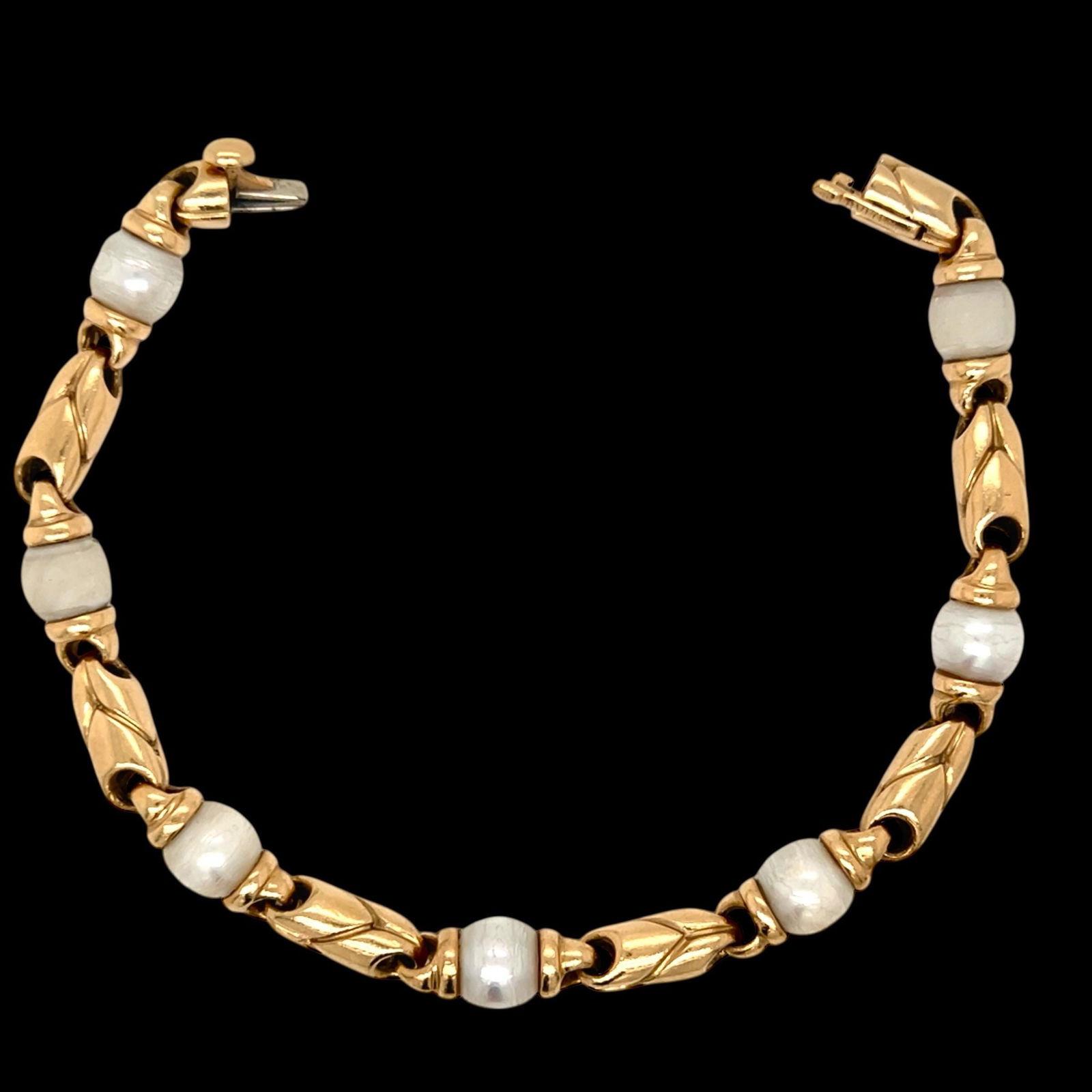 Bvlgari Passo Doppio 18k yellow gold seven piece pearl bracelet - 5