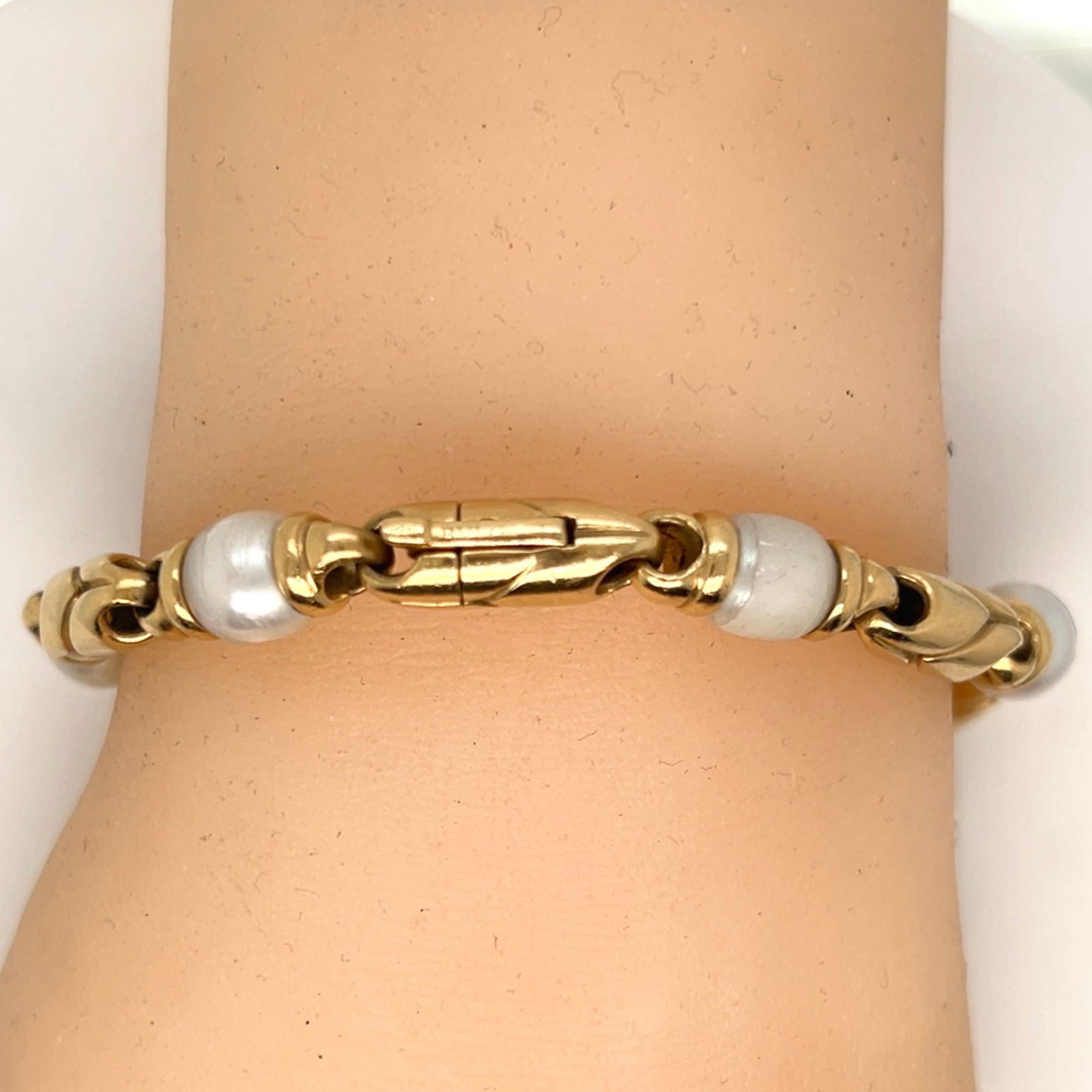 Bvlgari Passo Doppio 18k yellow gold seven piece pearl bracelet - 8