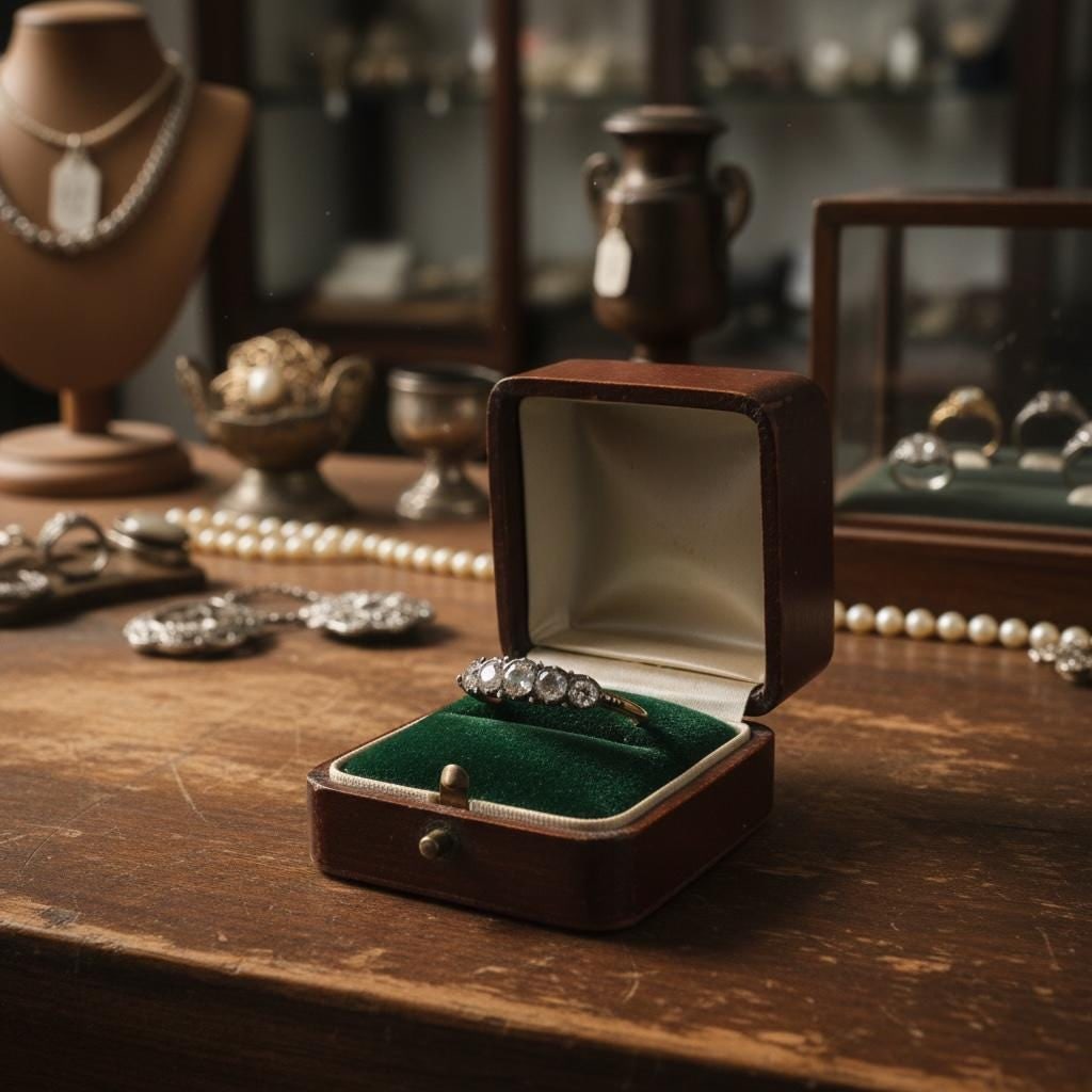 Antique rose diamond yellow gold wedding band - 4