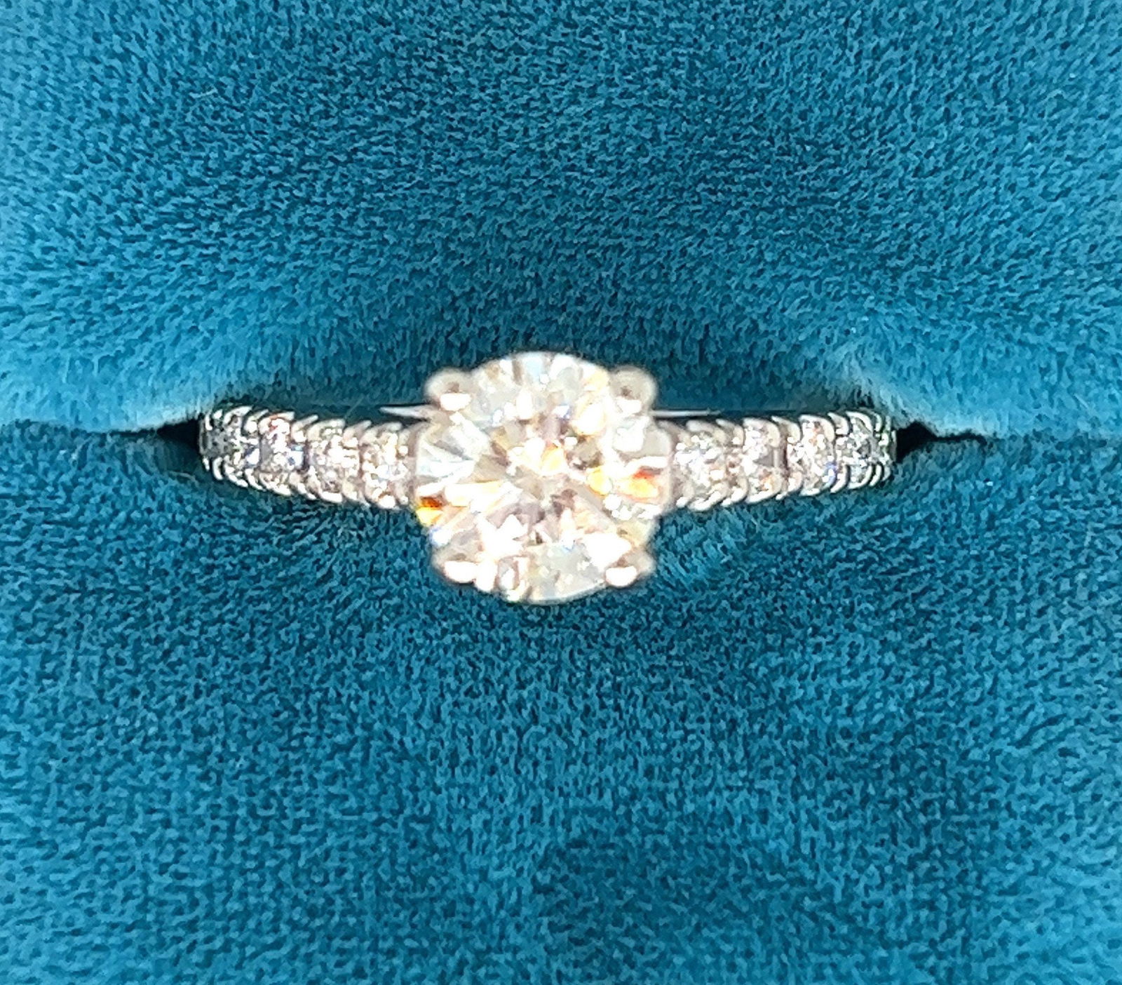 14k Diamond engagement ring 1.09 ctw round brilliant with EGL cert - 2