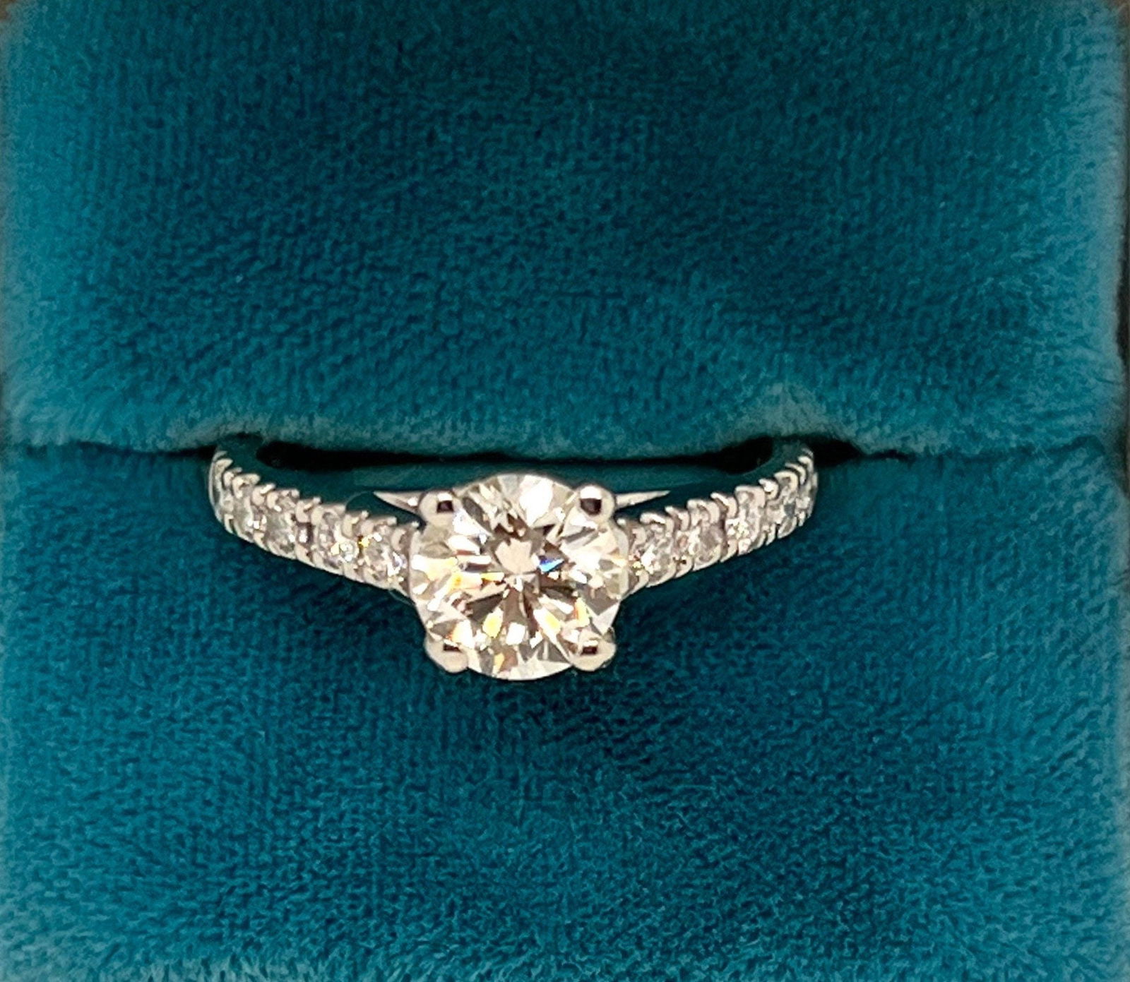 14k Diamond engagement ring 1.09 ctw round brilliant with EGL cert - 5