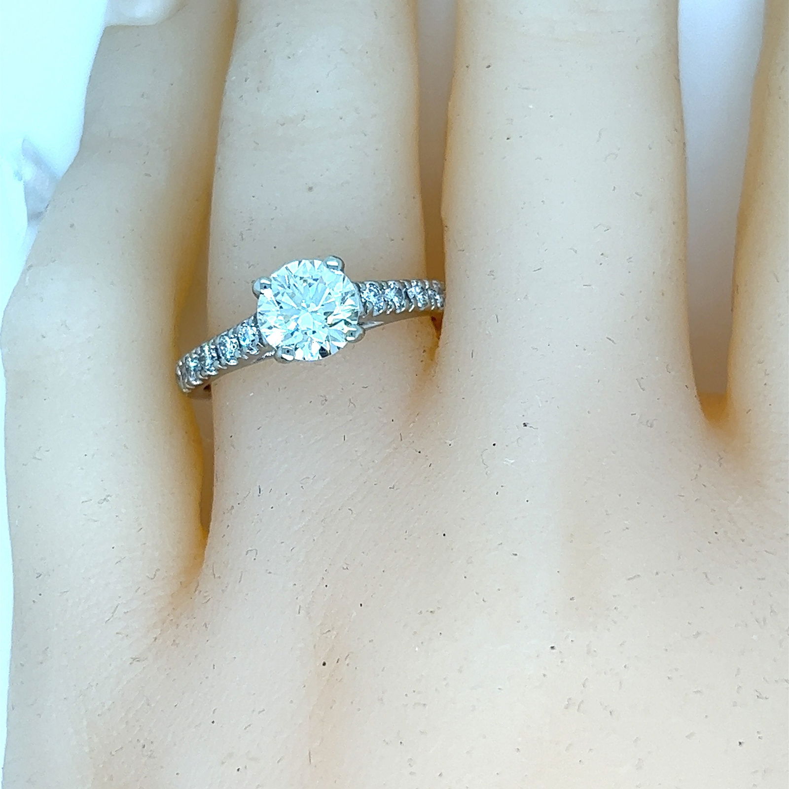 14k Diamond engagement ring 1.09 ctw round brilliant with EGL cert - 6