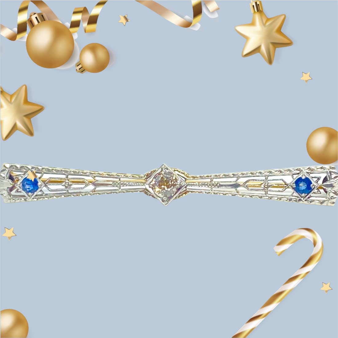 Magnificent antique diamond bar pin: Title: Magnificent antique diamond bar pin Description: Gorgeous high end piece from the art deco era circa 1920s Reserve: $500.00 Shipping: Domestic: Flat-rate of $15 to anywhere within th