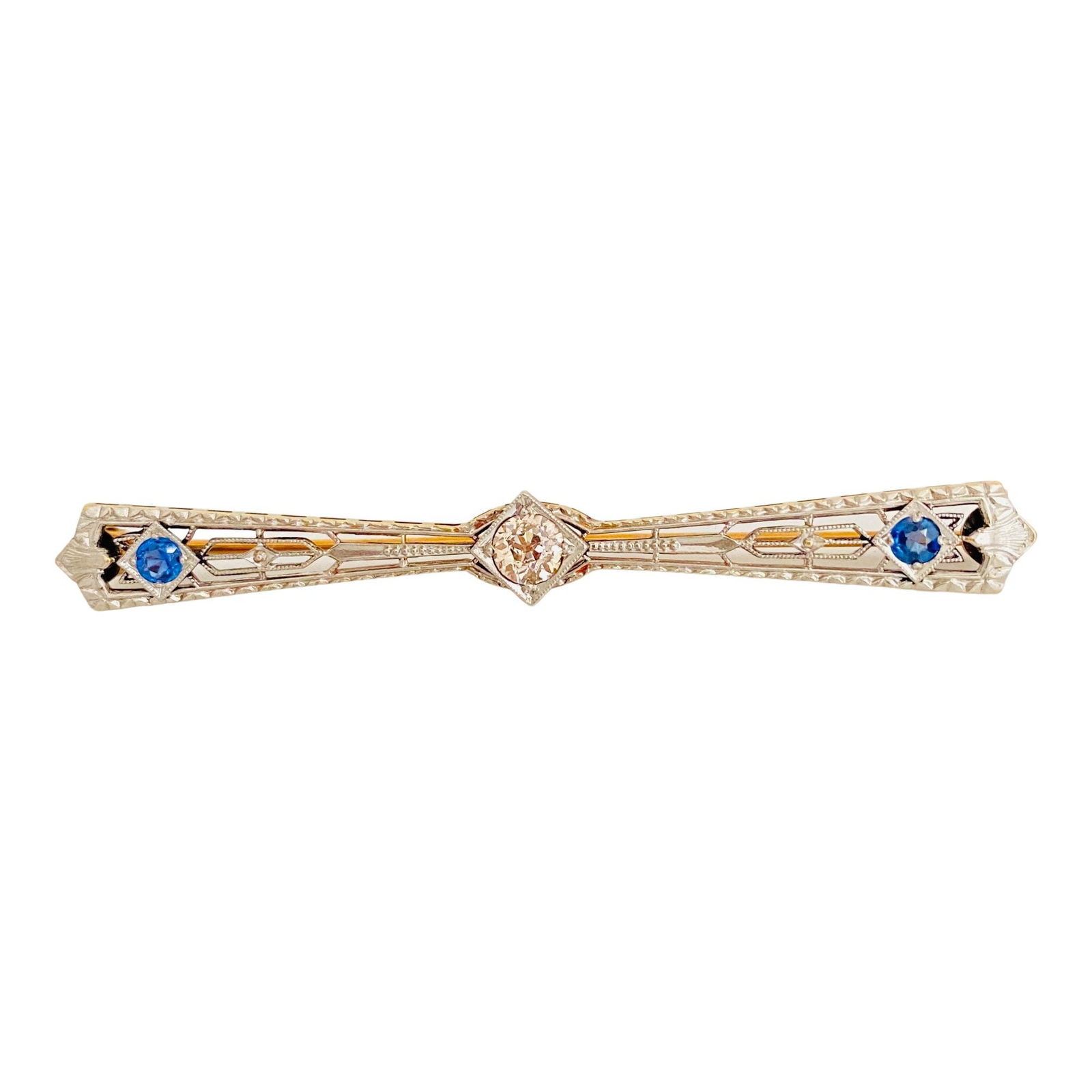 Magnificent antique diamond bar pin - 2