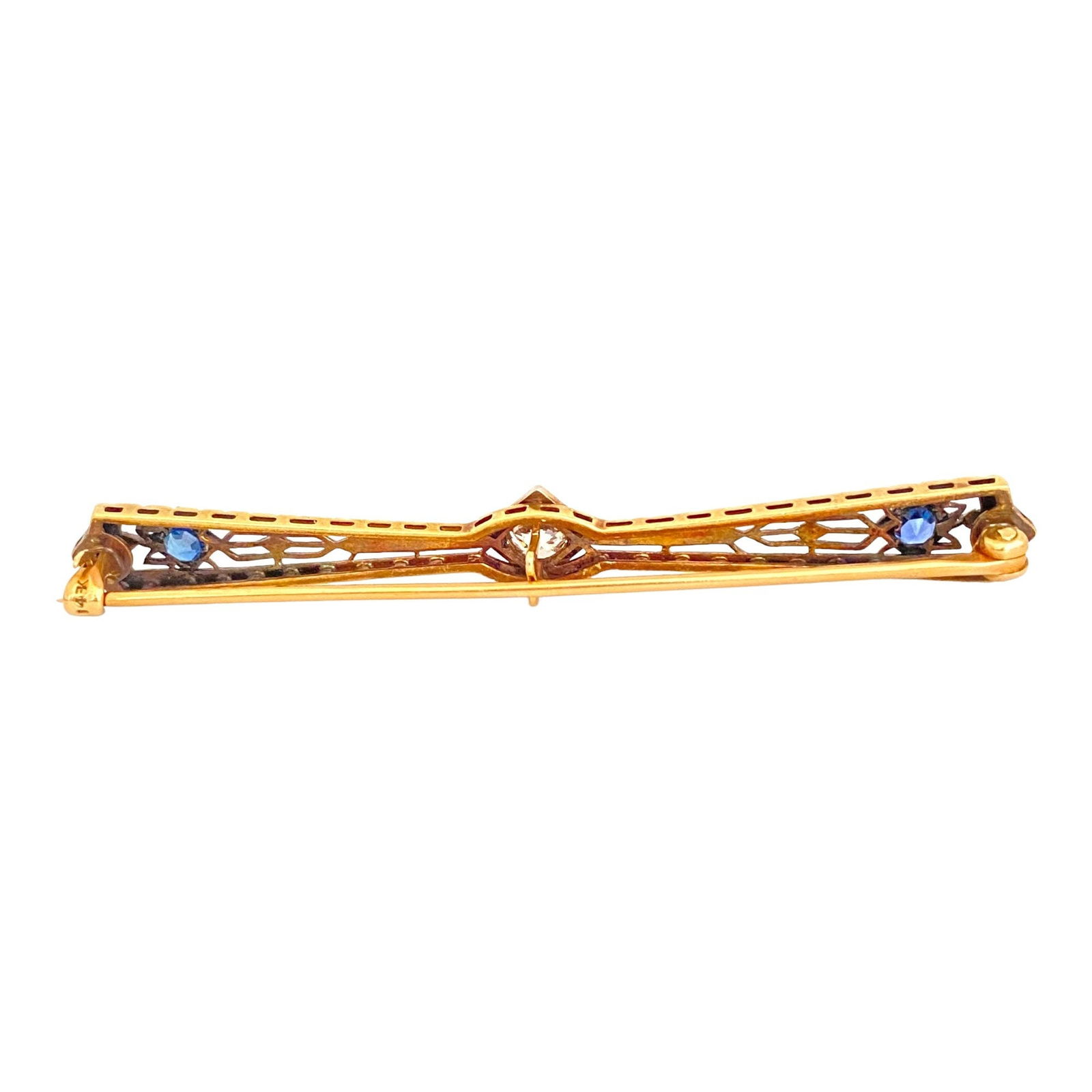 Magnificent antique diamond bar pin - 5