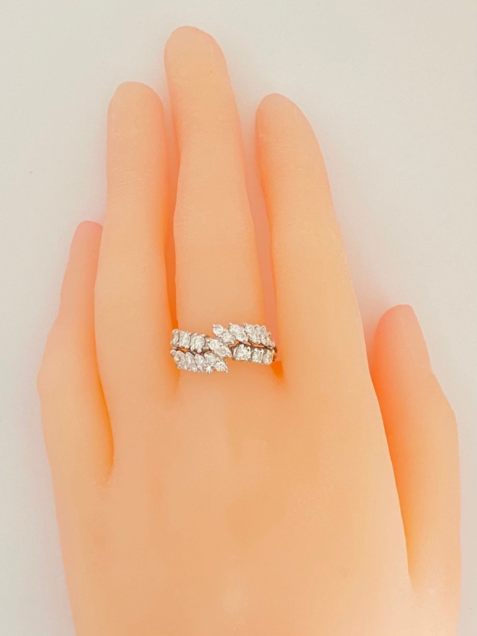 Vintage 14 K diamond band double row 1.75 ct - 2