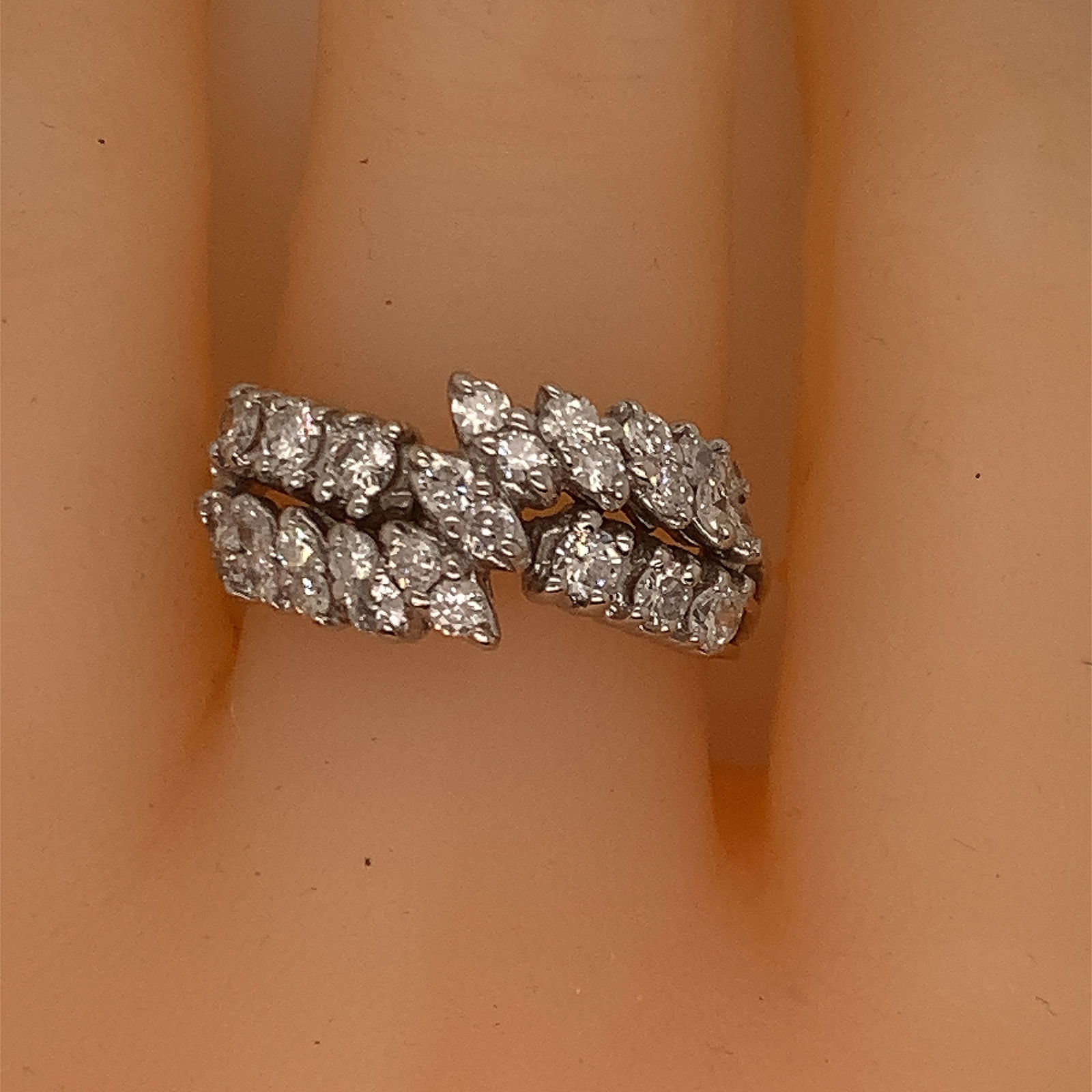 Vintage 14 K diamond band double row 1.75 ct - 3