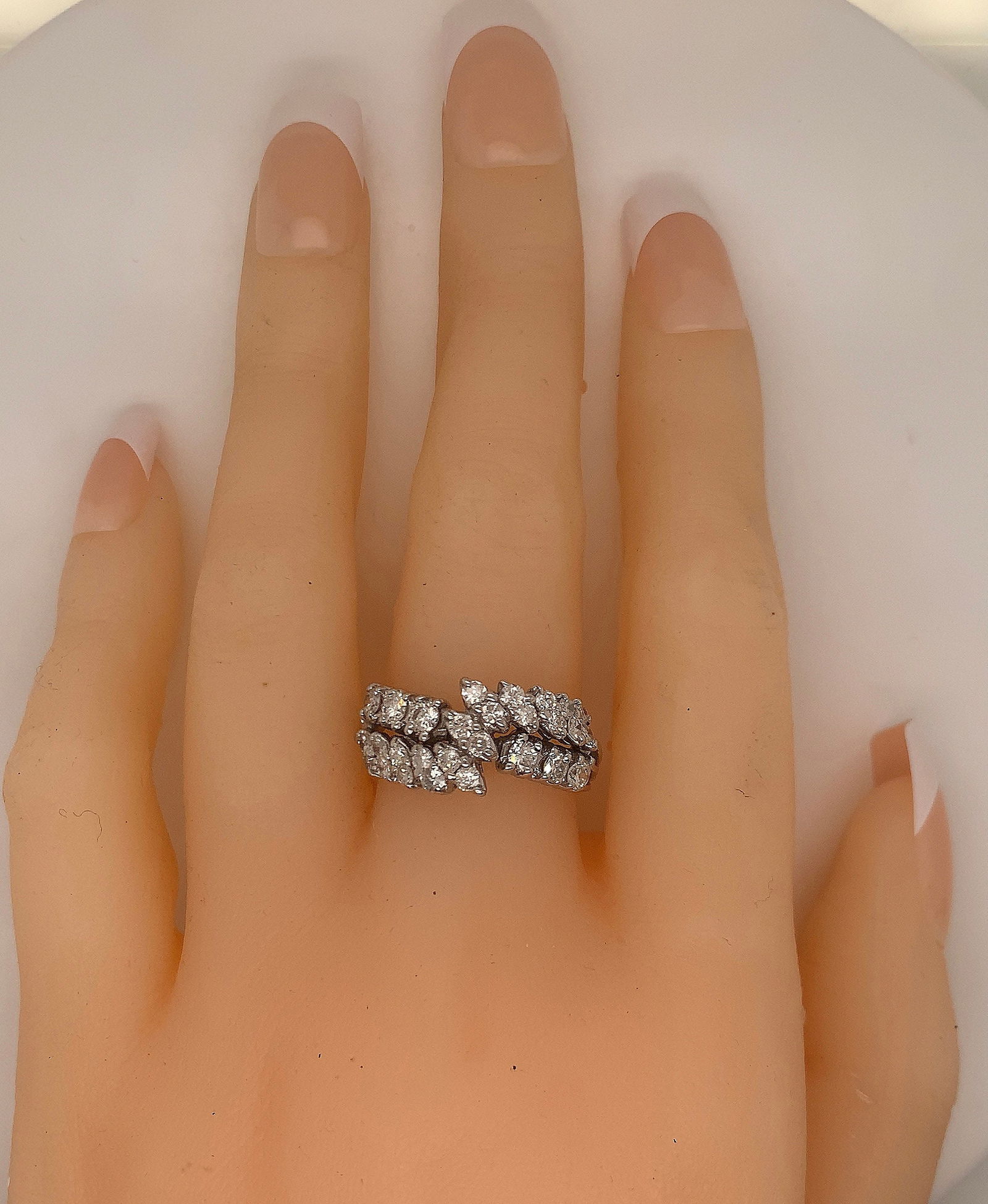 Vintage 14 K diamond band double row 1.75 ct - 4