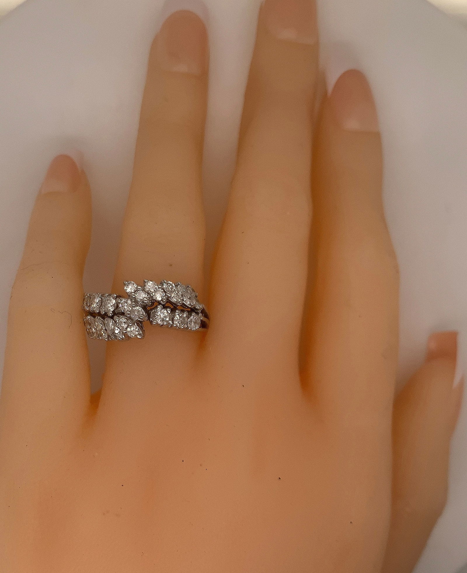 Vintage 14 K diamond band double row 1.75 ct - 5