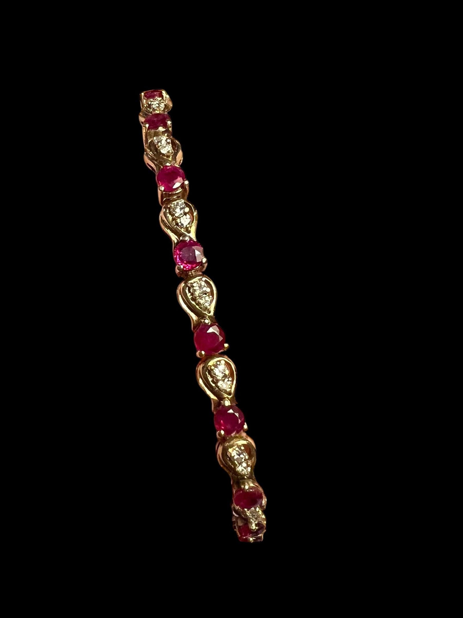 14k Ruby, diamond tennis bracelet - 6