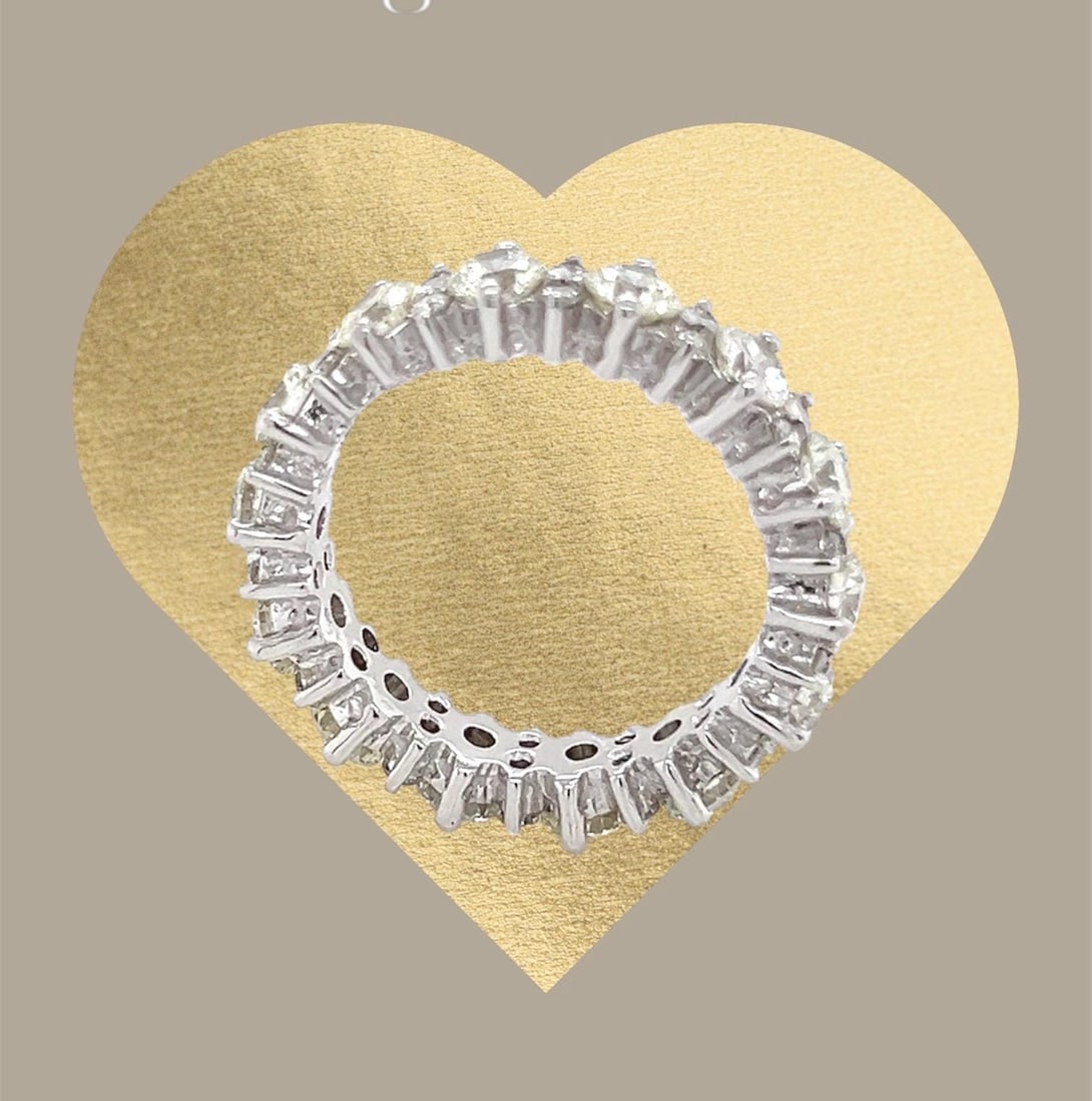 Platinum diamond eternity wedding band ring - 4