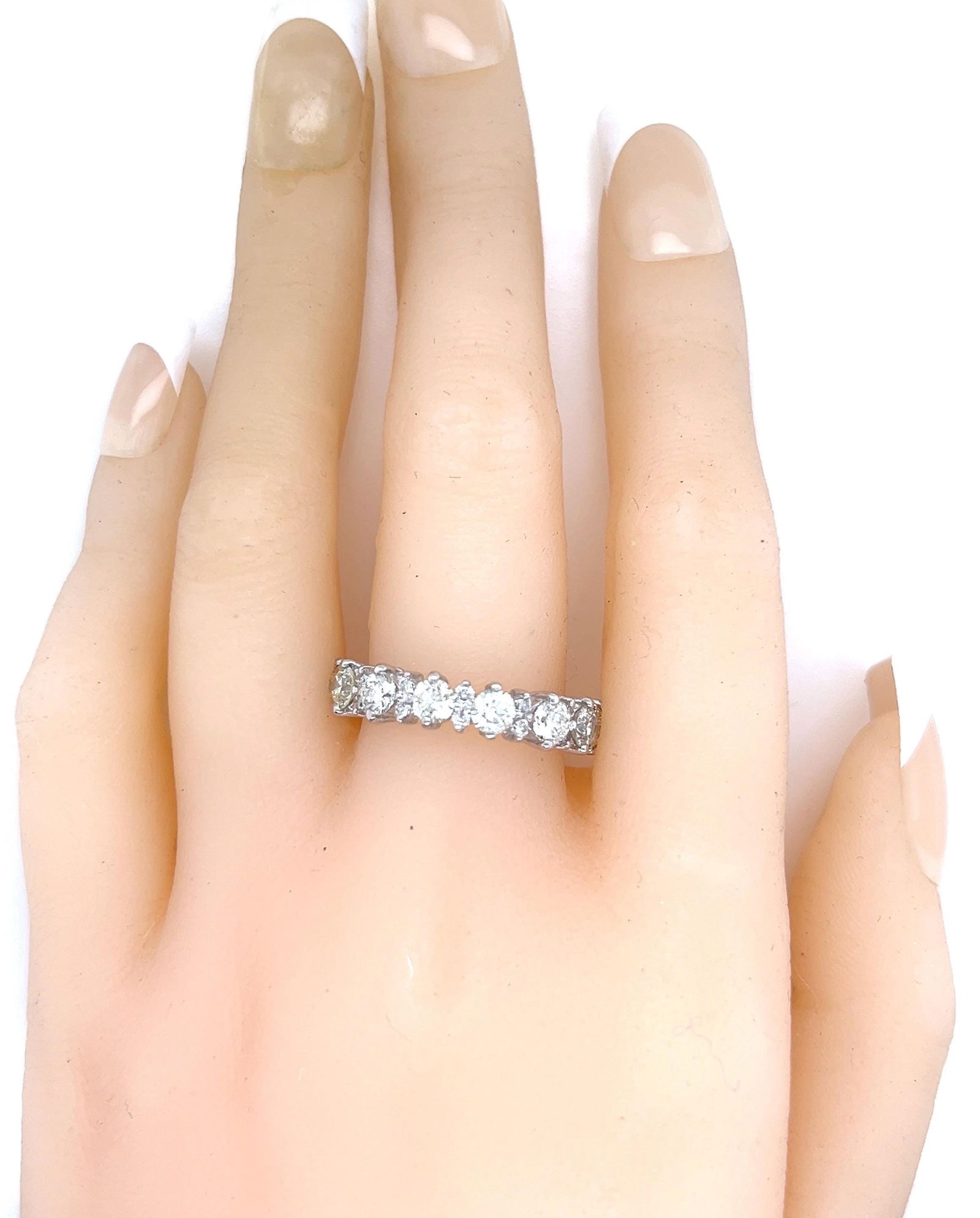 Platinum diamond eternity wedding band ring - 6