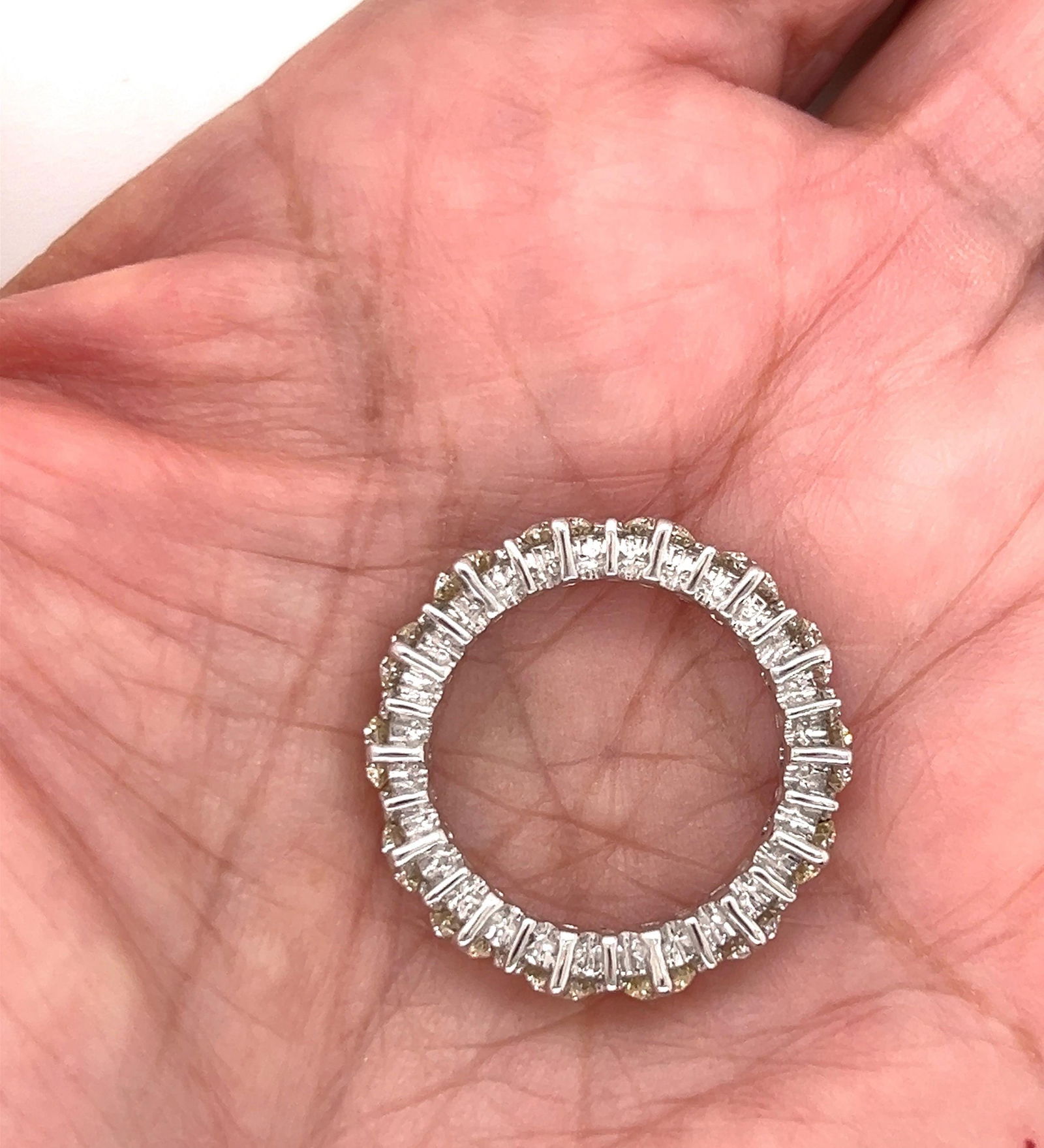 Platinum diamond eternity wedding band ring - 7