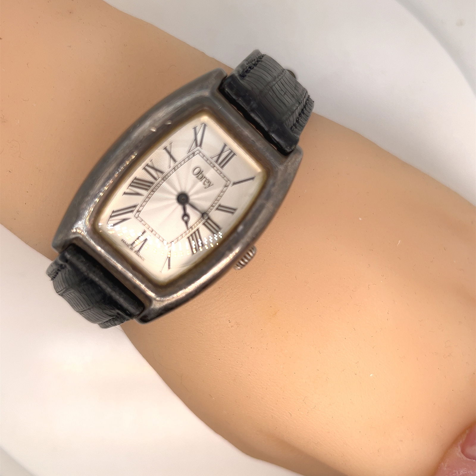 Just Reduced …Obrey Paris Silver rectangular curved unisex watch - 2