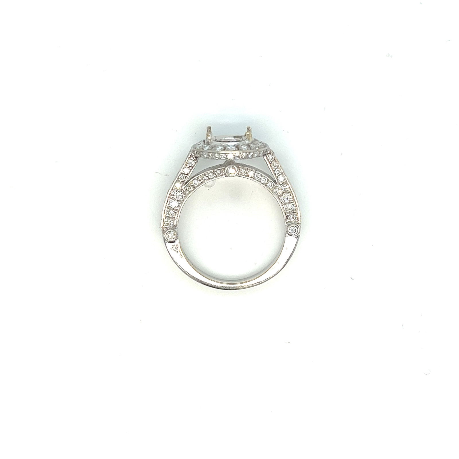 18k white gold diamond engagement ring bezel semi mount - 5