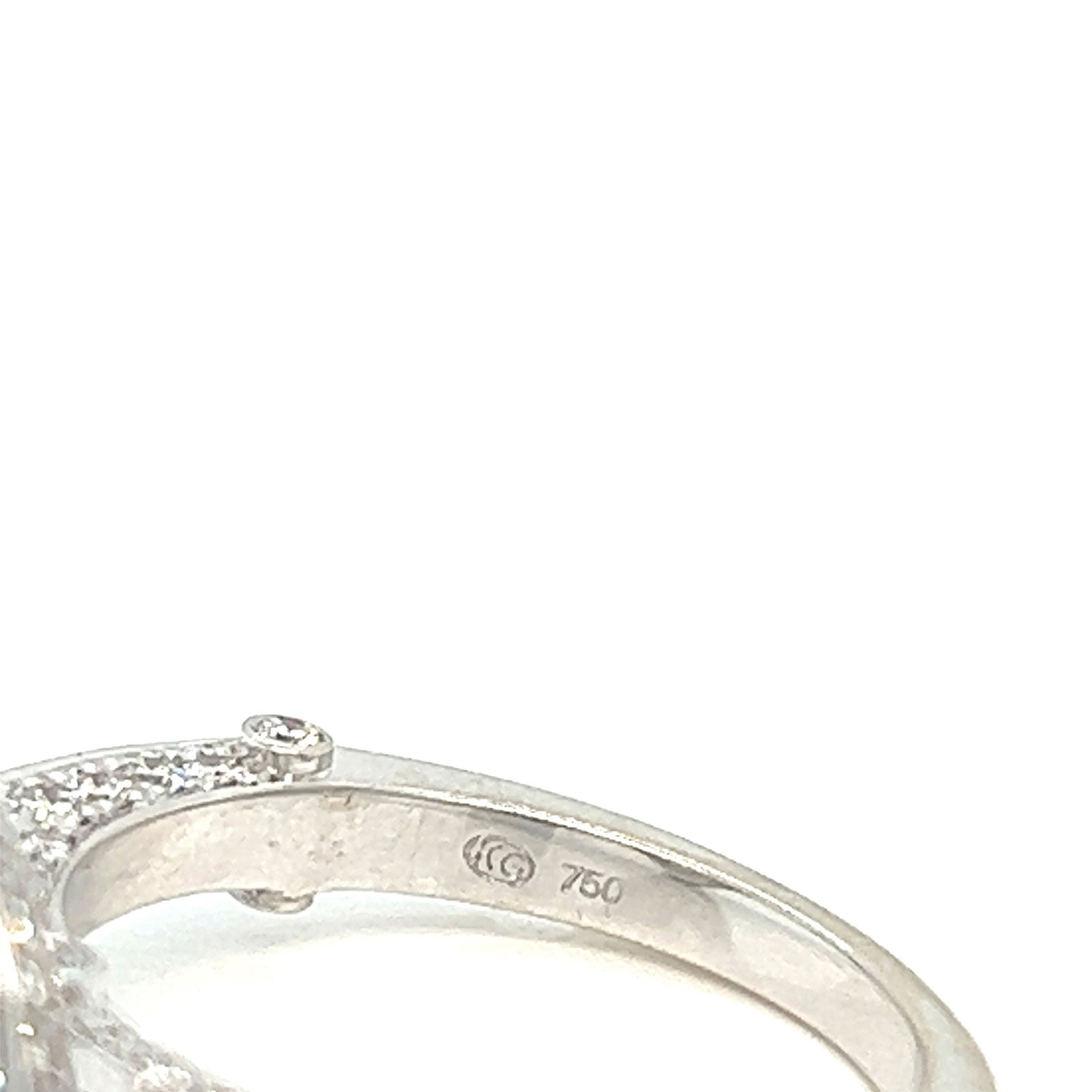 18k white gold diamond engagement ring bezel semi mount - 6