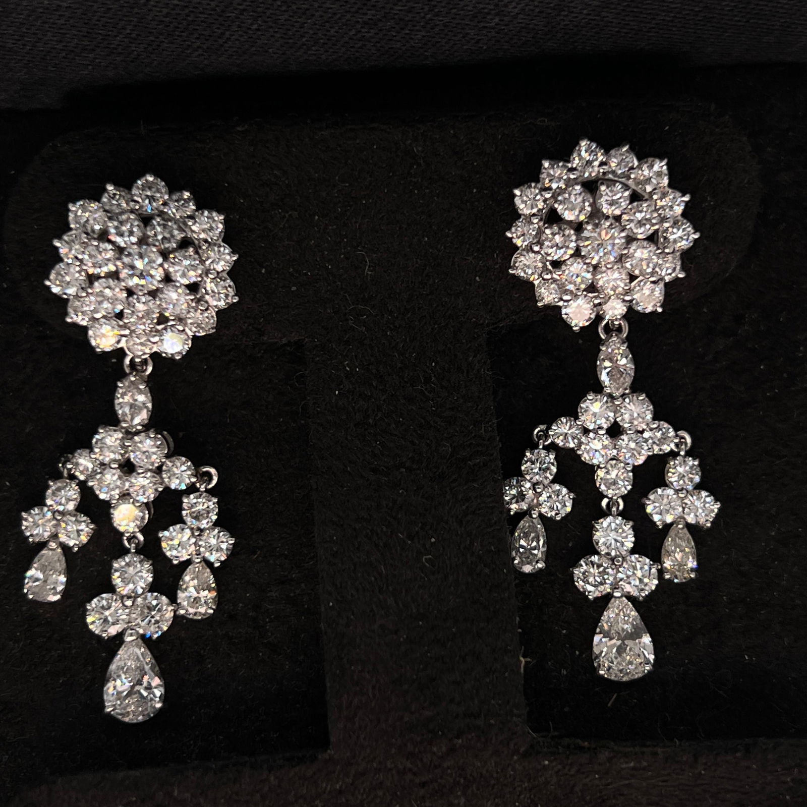 14k Vintage diamond Night and Day Chandelier earrings 6 tcw REDUCED! (1 of 8)