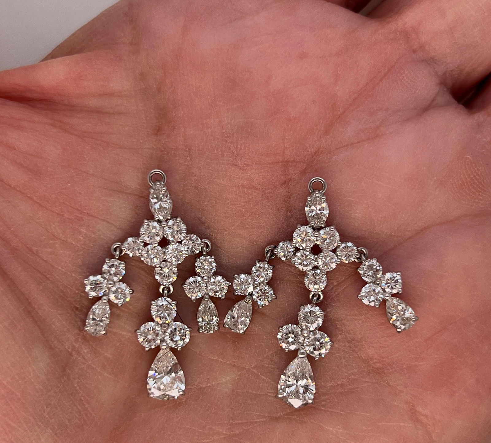 14k Vintage diamond Night and Day Chandelier earrings 6 tcw REDUCED! - 5