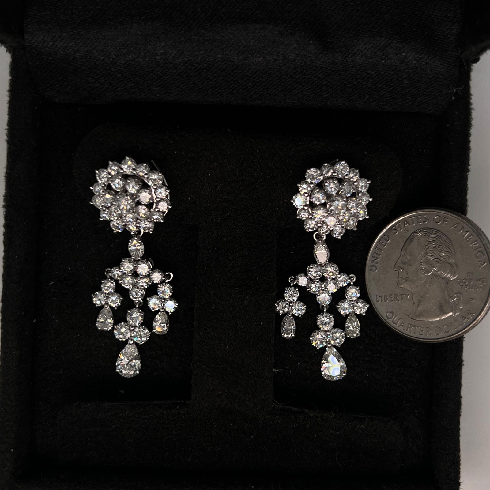 14k Vintage diamond Night and Day Chandelier earrings 6 tcw REDUCED! - 6
