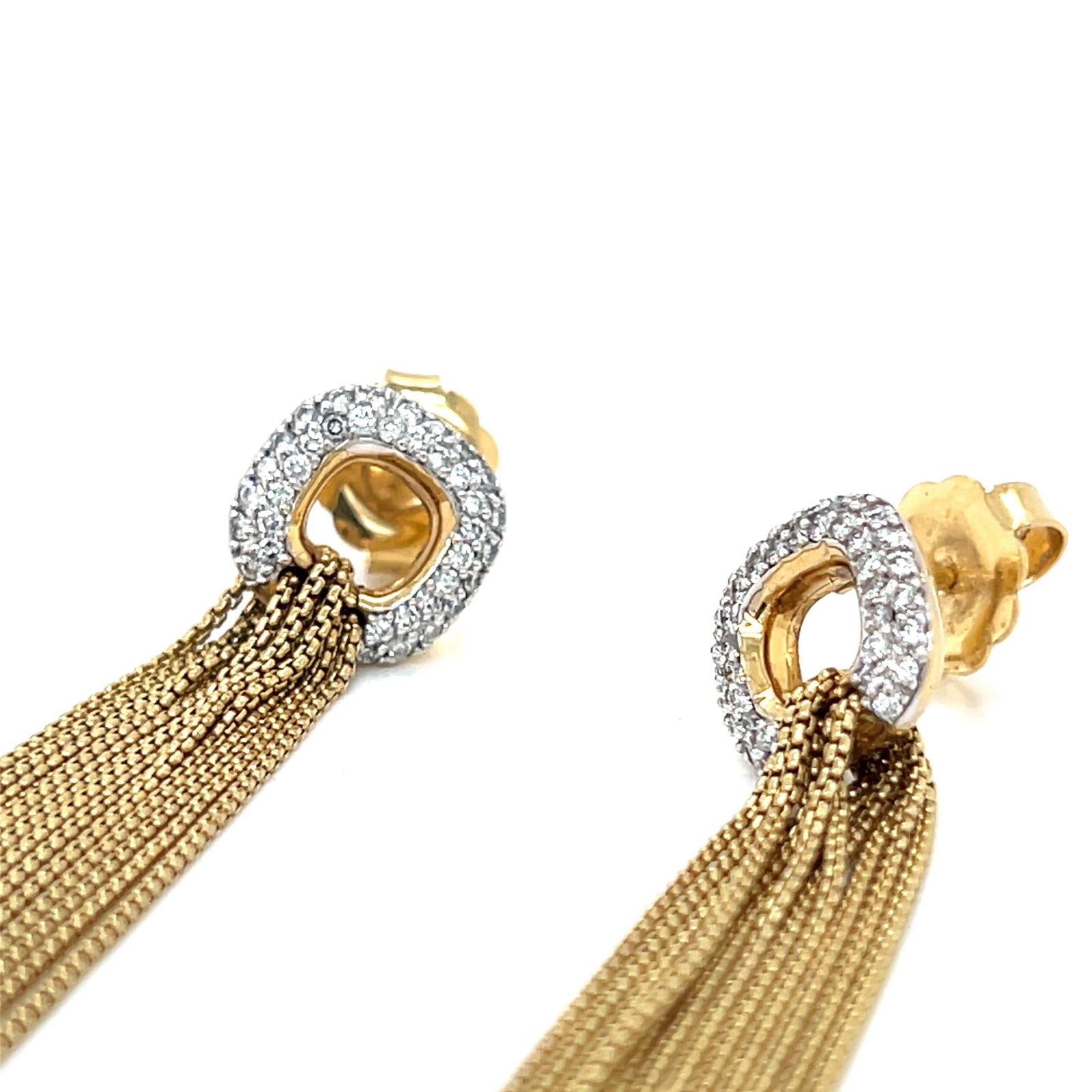 David Yurman 18k Diamond Dangling Earrings - 2