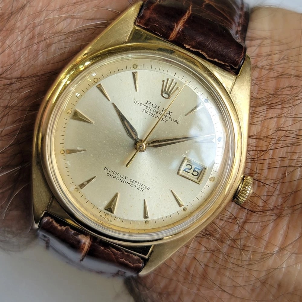 Rolex Oyster Ref 5030 18k Gold Mens 36mm 1940s Big Bubble Automatic Rare RA700 - 13