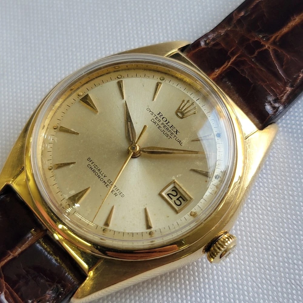 Rolex Oyster Ref 5030 18k Gold Mens 36mm 1940s Big Bubble Automatic Rare RA700 - 4