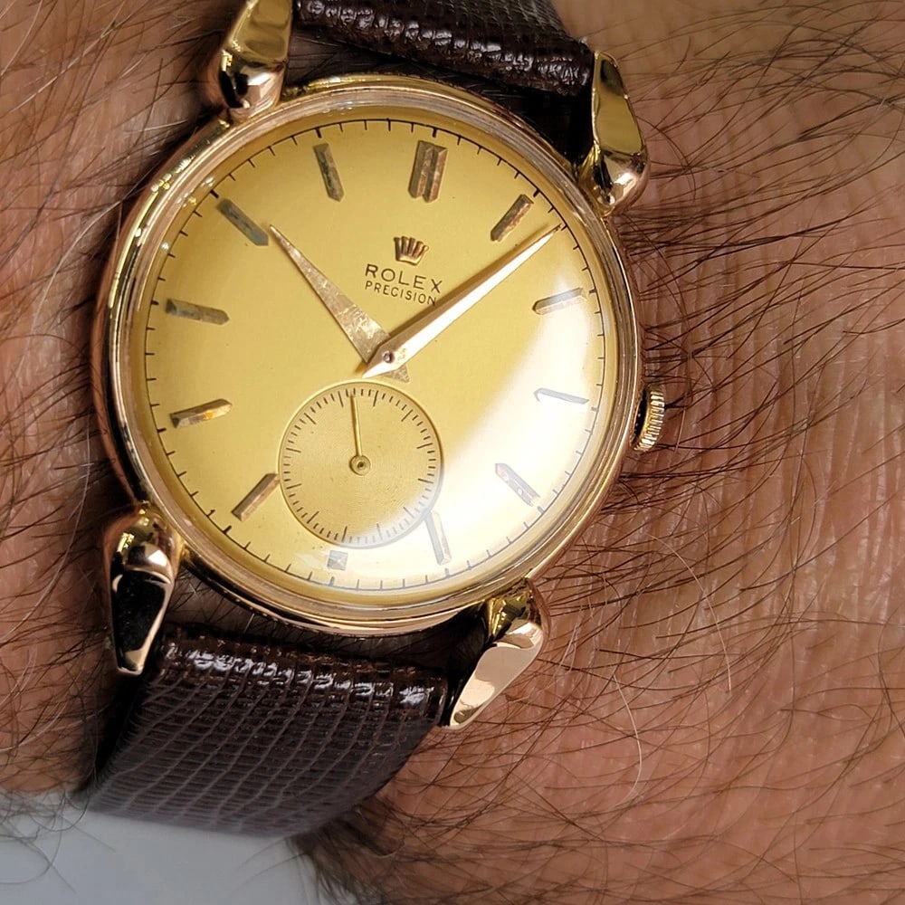 Rolex Precision Ref 4431 18k Rose Gold Mens 1940s 33mm Manual Wind RA689 - 14