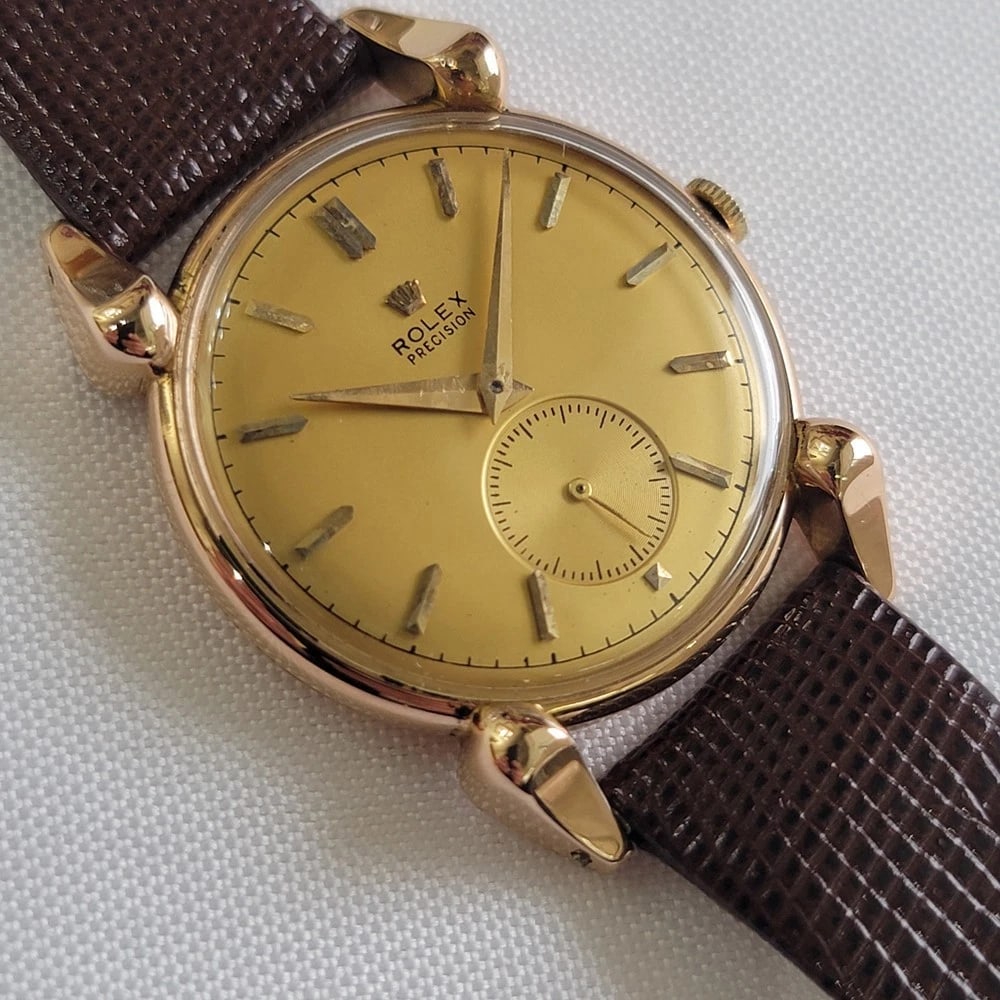 Rolex Precision Ref 4431 18k Rose Gold Mens 1940s 33mm Manual Wind RA689 - 3
