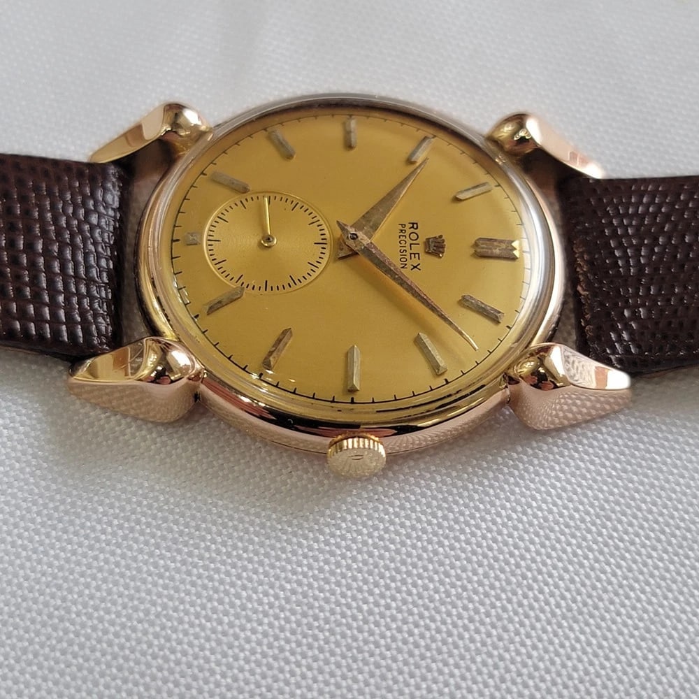 Rolex Precision Ref 4431 18k Rose Gold Mens 1940s 33mm Manual Wind RA689 - 5